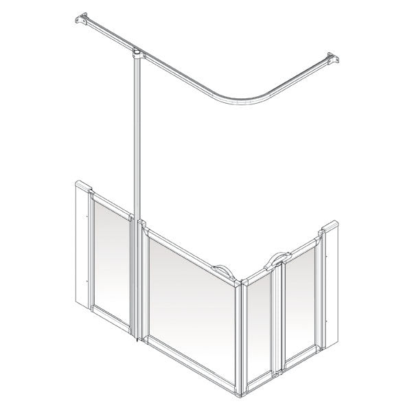 AKW Option B Half Height Shower Screens, Care Screens